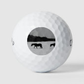 Pferde im Schnee cwb gbcnm Golfball (Vorderseite)