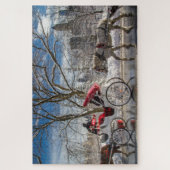 Pferde im Schnee des Zentralparks Puzzle (Vertikal)