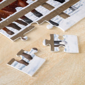 Pferde im Schnee im Bay Quarter Puzzle (Seite)