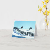 Pferde im Schnee Karte (Gelbe Blume)