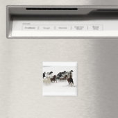 Pferde im Schnee Magnet (In Situ (Geschirrspüler))