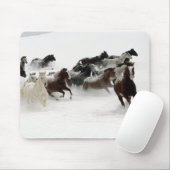 Pferde im Schnee Mousepad (Mit Mouse)