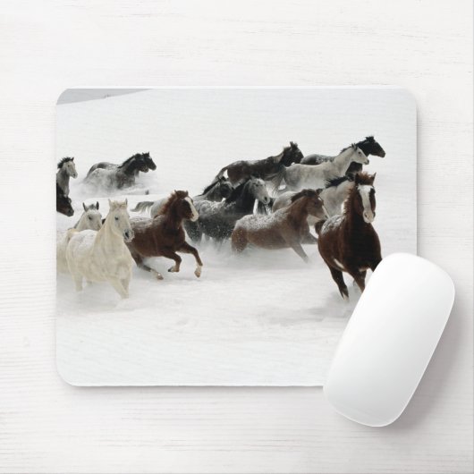 Pferde im Schnee Mousepad (Mit Mouse)