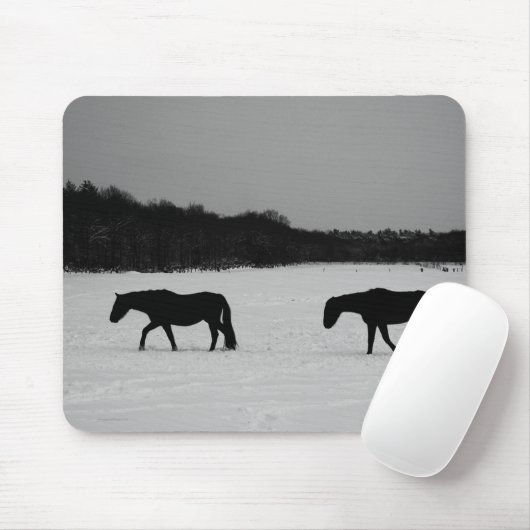 Pferde im Schnee mpcnm Mousepad (Mit Mouse)
