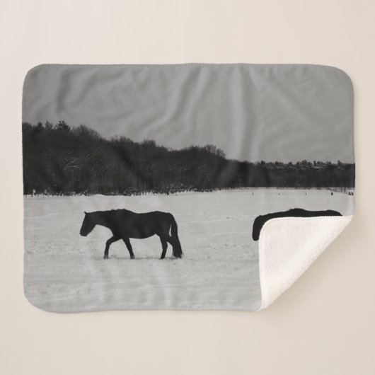 Pferde im Schnee sbcna Sherpadecke (Vorderseite (Horizontal))
