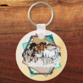 Pferde im Schnee Schlüsselanhänger (Vorderseite)