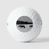 Pferde im Schnee ssf gbcna Golfball (Vorderseite)