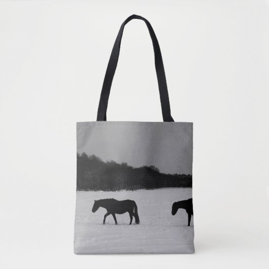 Pferde im Schnee Tasche (Vorderseite)