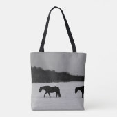Pferde im Schnee Tasche (Rückseite)
