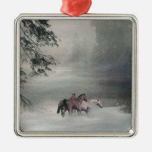 Pferde im Schnee Weihnachtsschmuck