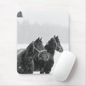 Pferde im Schneefall Mousepad (Mit Mouse)