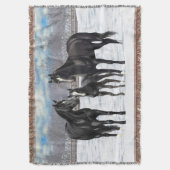 Pferde im Schwarzwald Decke (Vorderseite Vertikal)