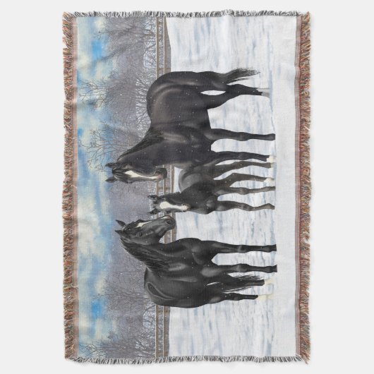 Pferde im Schwarzwald Decke (Vorderseite Vertikal)