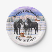 Pferde im Schwarzwald Pappteller (Vorderseite)