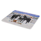 Pferde im Schwarzwald Schneidebrett (Ecke)