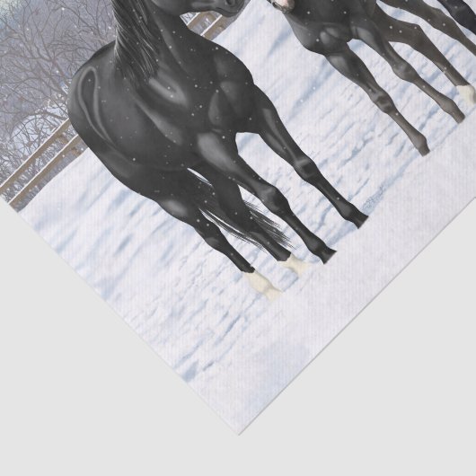 Pferde im Schwarzwald Seidenpapier (Ausschnitt)