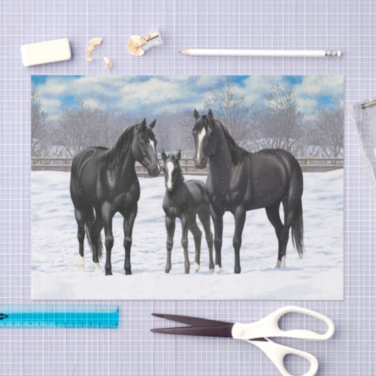 Pferde im Schwarzwald Seidenpapier (Handwerk)