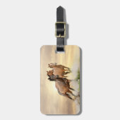 Pferde im Sonnenuntergang Gepäckanhänger (Vorderseite vertikal)