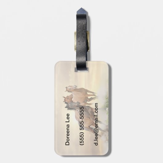 Pferde im Sonnenuntergang Gepäckanhänger (Rückseite vertikal)