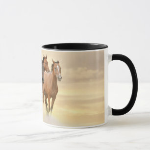 Pferde im Sonnenuntergang Tasse