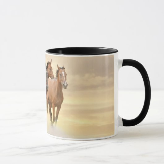 Pferde im Sonnenuntergang Tasse (Rechts)