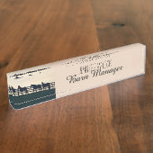 Pferde im Weidenzaun Namensplakette (Seite)