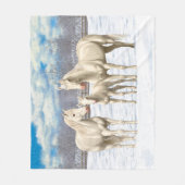 Pferde im Weißen Viertel im Schnee Fleecedecke (Vorderseite)