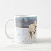 Pferde im Weißen Viertel im Schnee Kaffeetasse (Links)