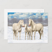 Pferde im Weißen Viertel im Schnee Postkarte (Vorne/Hinten)