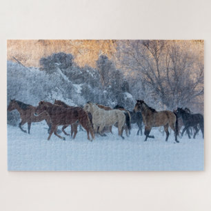 Pferde im Winter auf der Hideout Ranch Puzzle