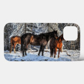 Pferde im Winterschnee Foto Case-Mate iPhone Hülle (Rückseite (Horizontal))