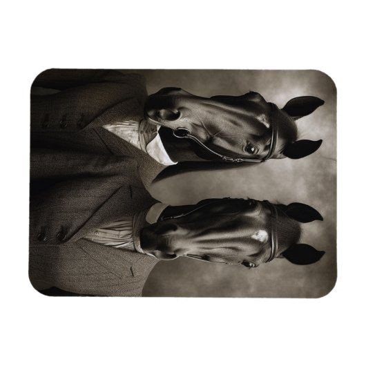 Pferde in Anzügen Magnet (Horizontal)