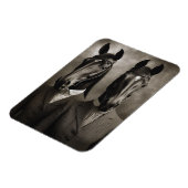 Pferde in Anzügen Magnet (Linke Seite)