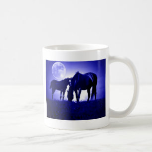 Pferde in blauer Nacht Kaffeetasse