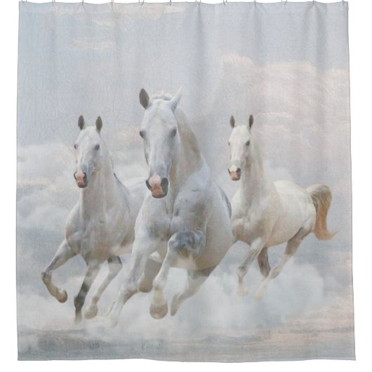 Pferde in den Wolken Duschvorhang (Vorderseite)