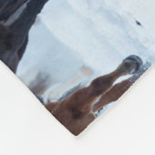 Pferde in der Kälte Fleecedecke (Ecke)