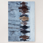 Pferde in der Kälte Puzzle (Vertikal)