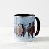Pferde in der Kälte Tasse (VorderseiteRechts)