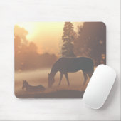 Pferde in der Morgennebel Mousepad (Mit Mouse)