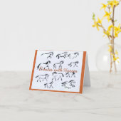 Pferde in der Motion Note Card Karte (Gelbe Blume)