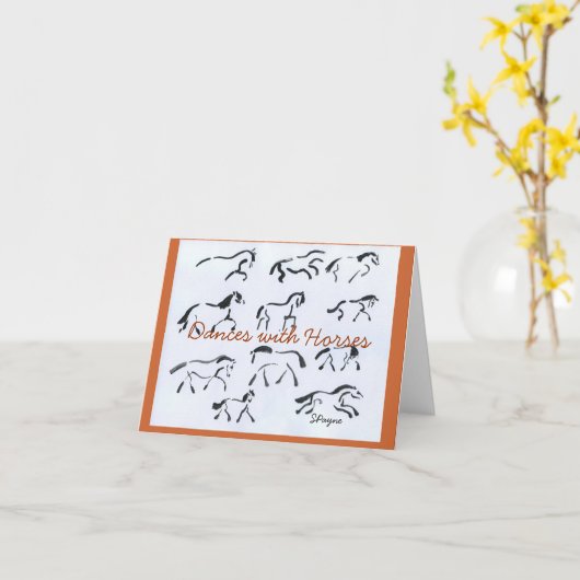 Pferde in der Motion Note Card Karte (Gelbe Blume)