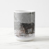 Pferde in der Schnee-Tasse Kaffeetasse (Mittel)