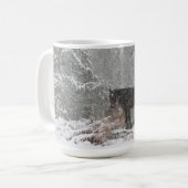 Pferde in der Schnee-Tasse Kaffeetasse (Vorderseite Links)