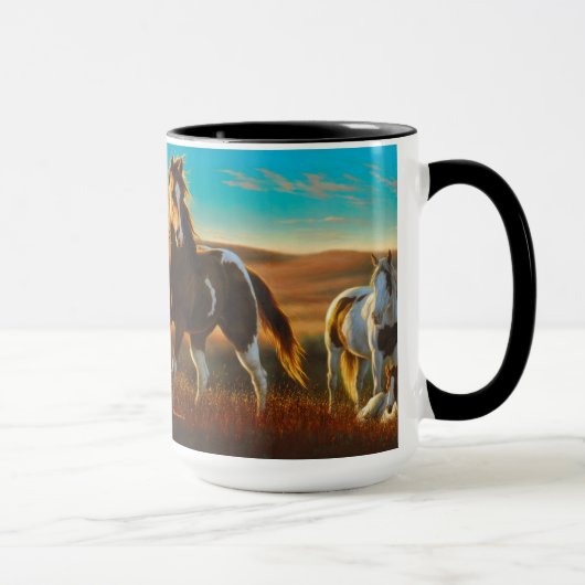 Pferde in der Sonnenlicht-Tasse Tasse (Rechts)