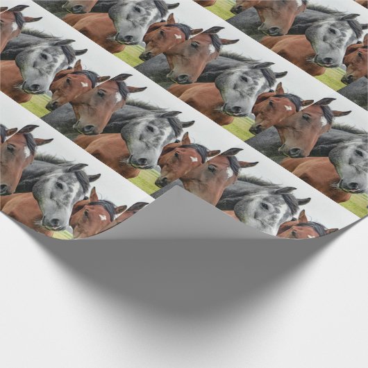 Pferde in der Weide Geschenkpapier (Ecke)