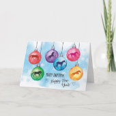 Pferde in der Weihnachtsbälle-Karte Karte (Vorderseite)