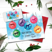 Pferde in der Weihnachtsbälle-Karte Karte