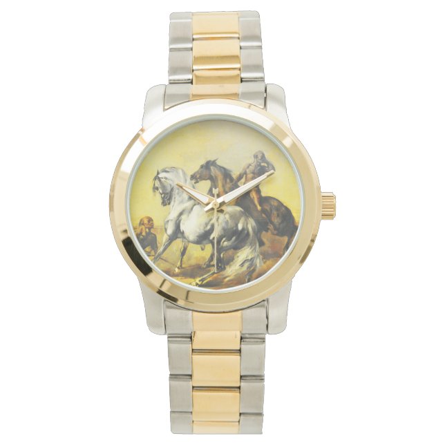 Pferde in der Wüste Armbanduhr (Vorderseite)