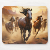Pferde in der Wüste Mousepad (Vorne)