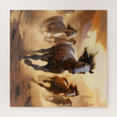 Pferde in der Wüste Puzzle (Horizontal)